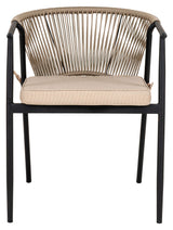 Naples Garden Chair, Gray Rope and Black Legs