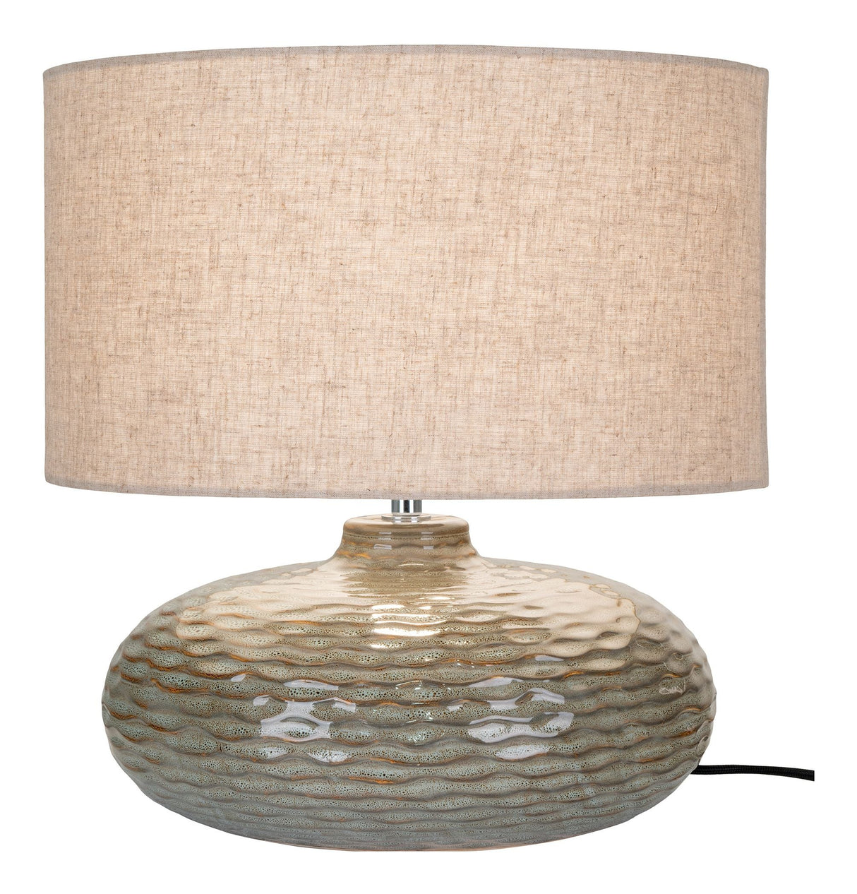 Oldham Table lamp with lampshade, Green Ceramics