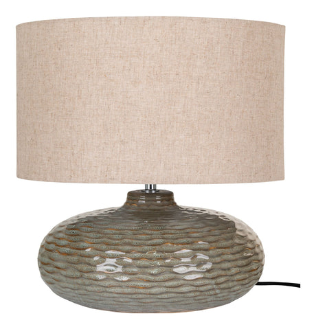 Oldham Table lamp with lampshade, Green Ceramics