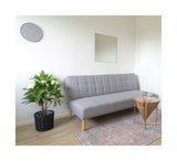 Oxford Sofa bed in light gray with legs in birch wood