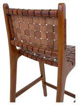 Perugia Bar Chair, Brown Leather/Teak