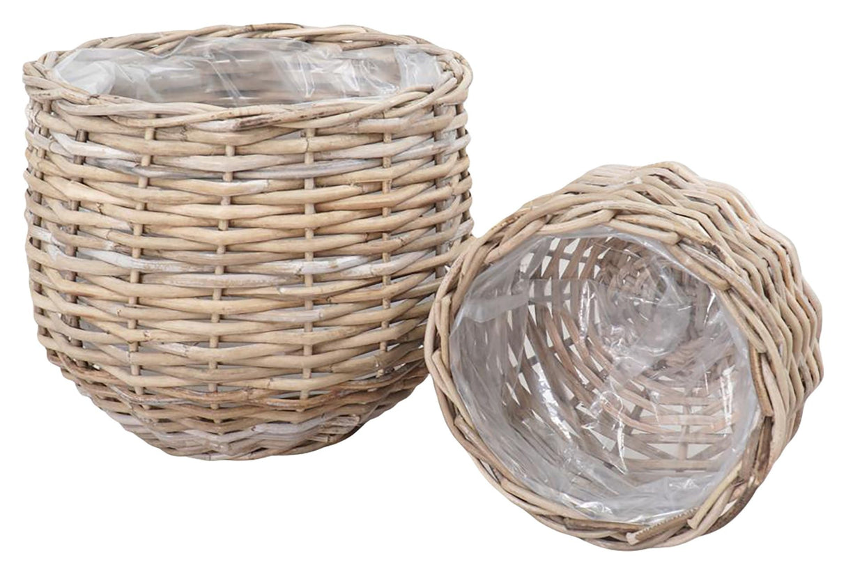 Pulo Basket in kubu, with plastic inside, Set of 2