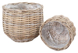 Pulo Basket in kubu, with plastic inside, Set of 2