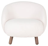 Savona Armchair, White artificial lambskin