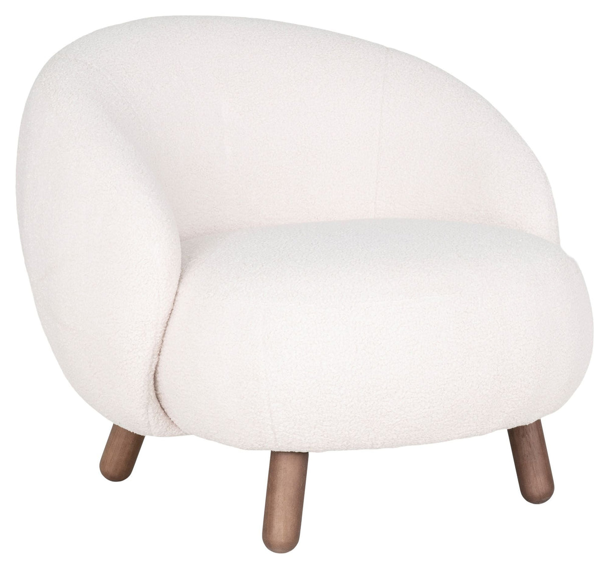 Savona Armchair, White artificial lambskin