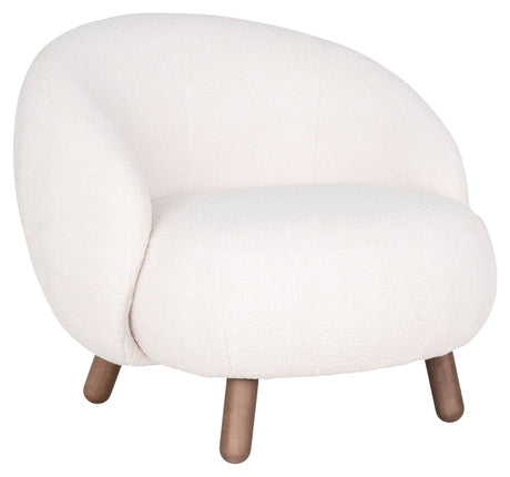 Savona Armchair, White artificial lambskin