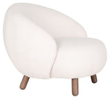 Savona Armchair, White artificial lambskin