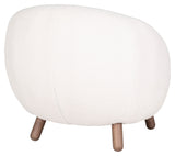 Savona Armchair, White artificial lambskin