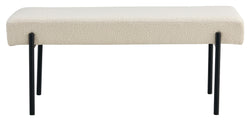 Swindon Bench 100x36x42.5, Bouclé, White w. black legs