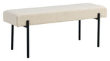 Swindon Bench 100x36x42.5, Bouclé, White w. black legs