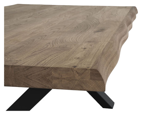 Toulon Coffee table with wavy edge, Smoked oiled Oak, 120x70