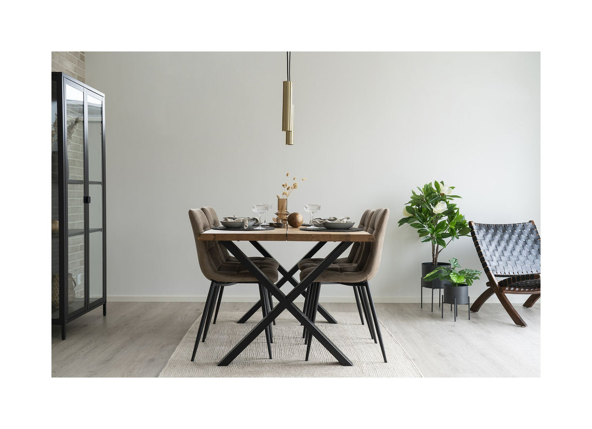 Toulon Dining table with corrugated edge, Oiled Oak, 140x95