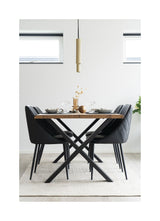 Toulon Dining table with corrugated edge, Oiled Oak, 140x95