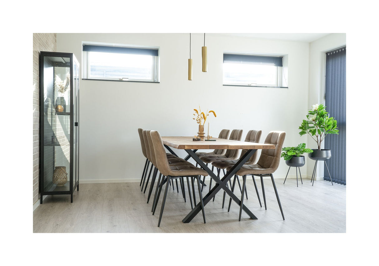 Toulon Dining table with corrugated edge, Oiled Oak, 240x95