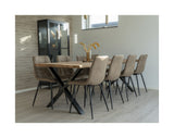 Toulon Dining table with corrugated edge, Oiled Oak, 300x100