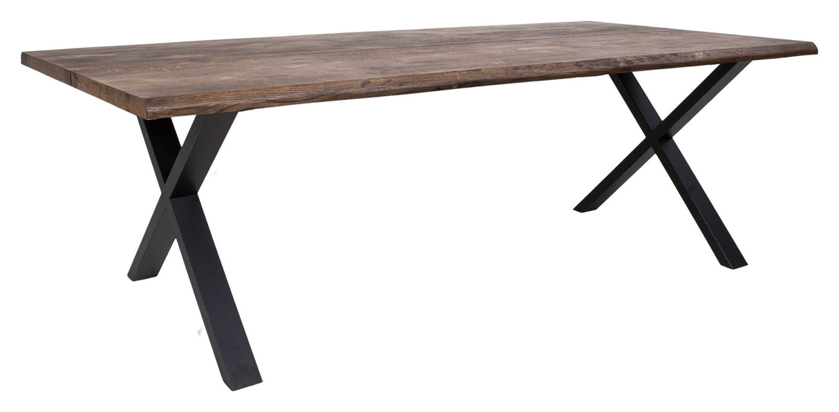 Toulon Dining table with wavy edge, Smoked Oak, 240x95