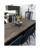 Toulon Dining table with wavy edge, Smoked Oak, 240x95