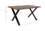 Toulon Dining table with wavy edge, Smoked oiled Oak, 140x95