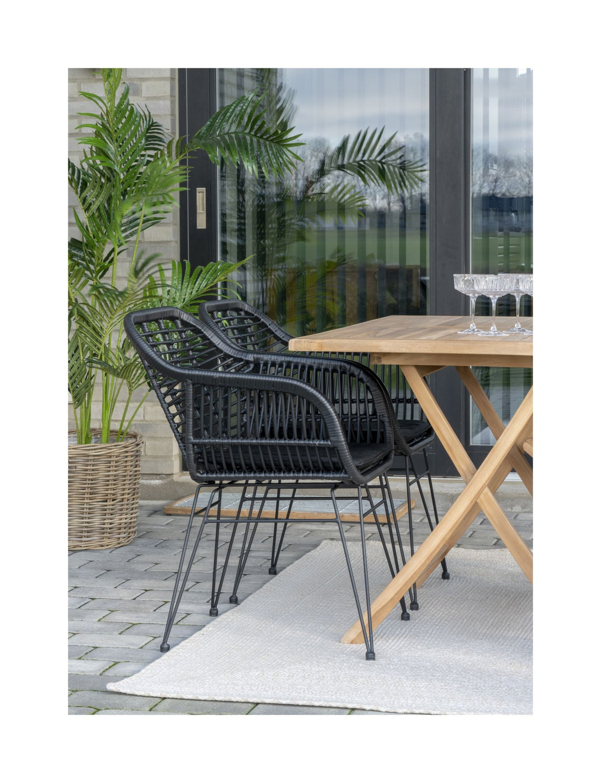 Trieste Garden Chair, Black Polyrattan