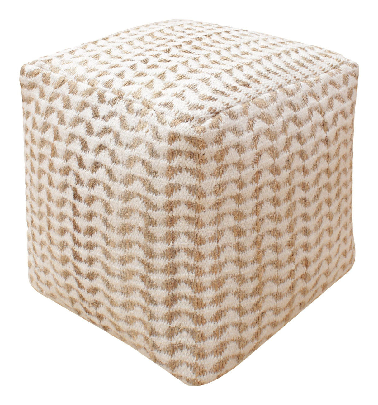 Vapi Pouf, Hand Woven, Natural/Off White, 40x40