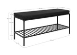 Vita Bench with shelf, Black/black Cushion