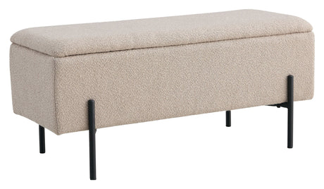 Watford bench with storage, Beige bouclé, 95x36,5x46