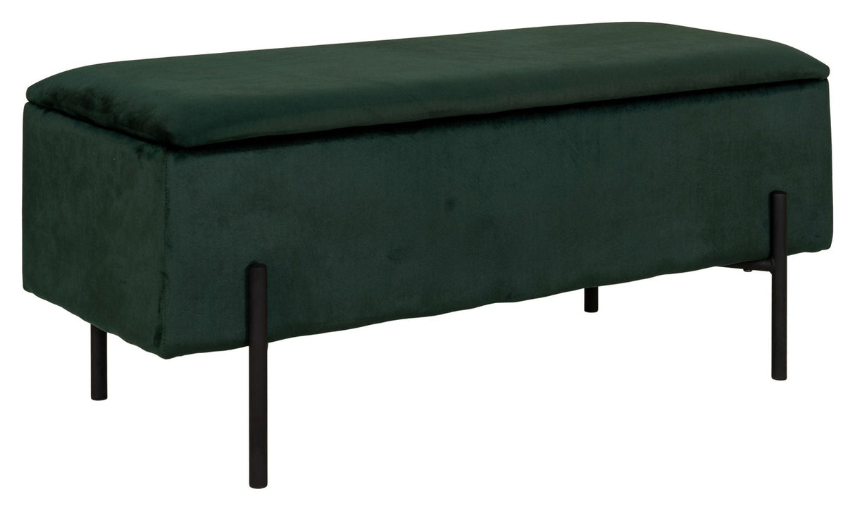 Watford Bench with storage, Green velvet