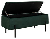 Watford Bench with storage, Green velvet