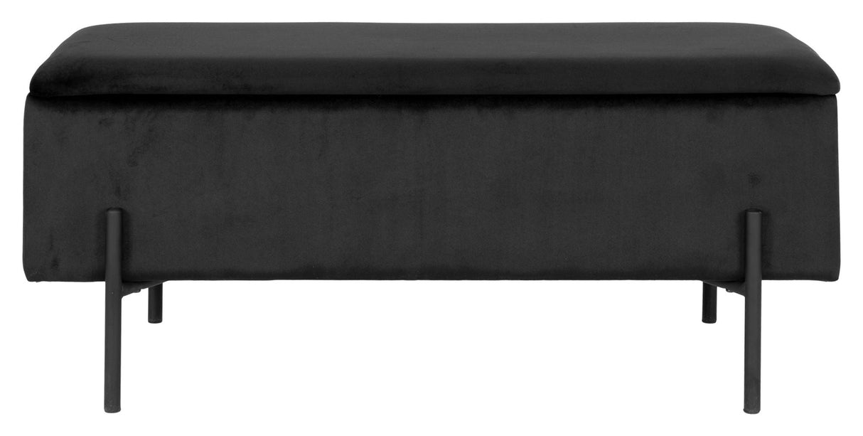 Watford Bench with storage, Black velvet