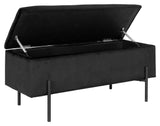 Watford Bench with storage, Black velvet