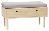 Hübsch Hide Bench w. 2 drawers, Oak veneer