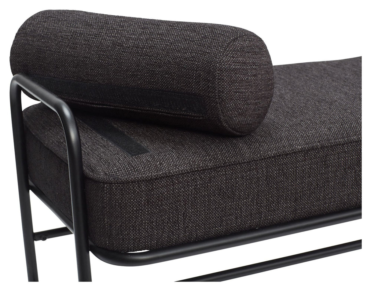 Hübsch Pipe Bench with gray cushion