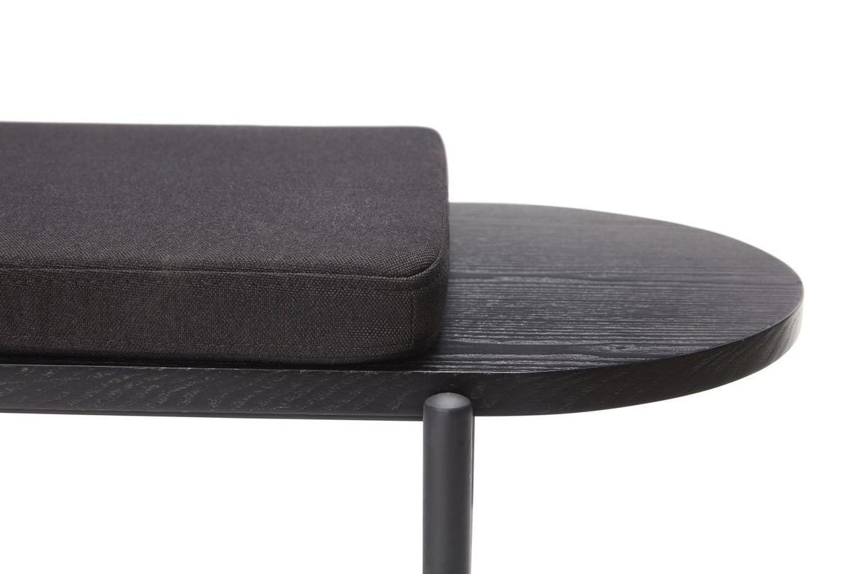 Hübsch Norm Bench with cushion, Black