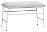 Hübsch Mist Bench, metal/gray polyester, OEKO-TEX