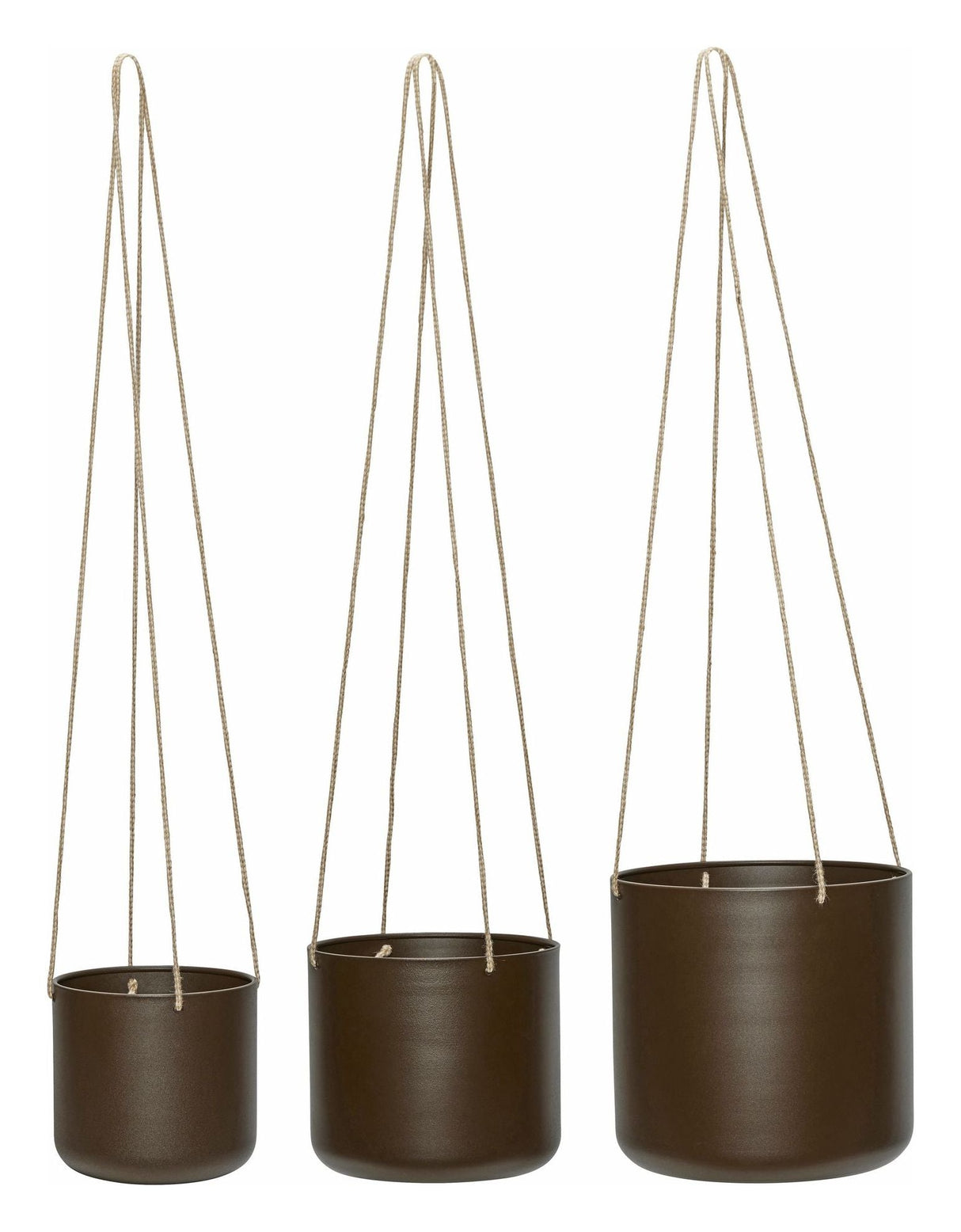 Bloom Hanging Pot Hanger, set of 3, Brown