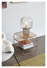 Hübsch Echo Side table with 2 shelves, 50x28, Metal/Glass