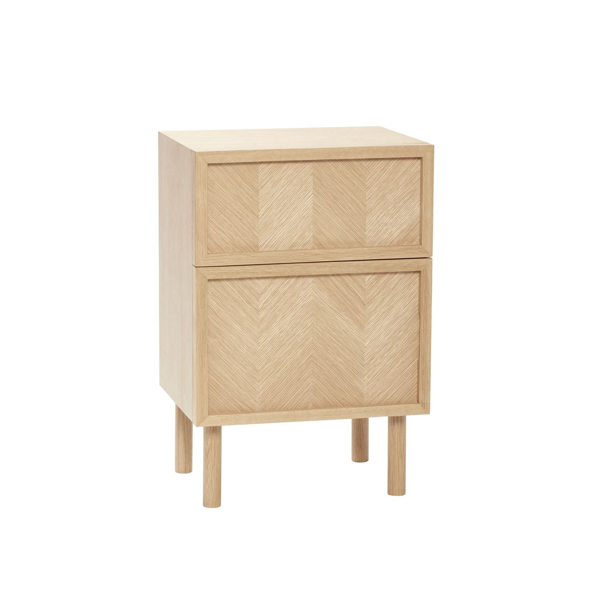 Herringbone Bedside Table, Oak