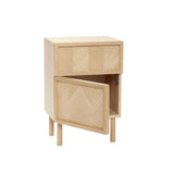 Herringbone Bedside Table, Oak