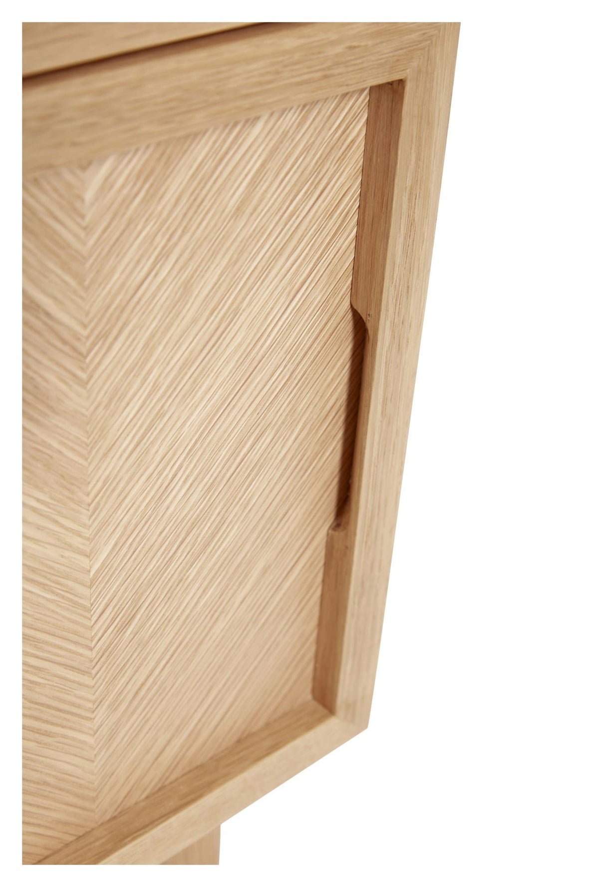 Herringbone Bedside Table, Oak