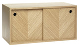 Hübsch Herringbone Shelf w. 2 sliding doors, Nature