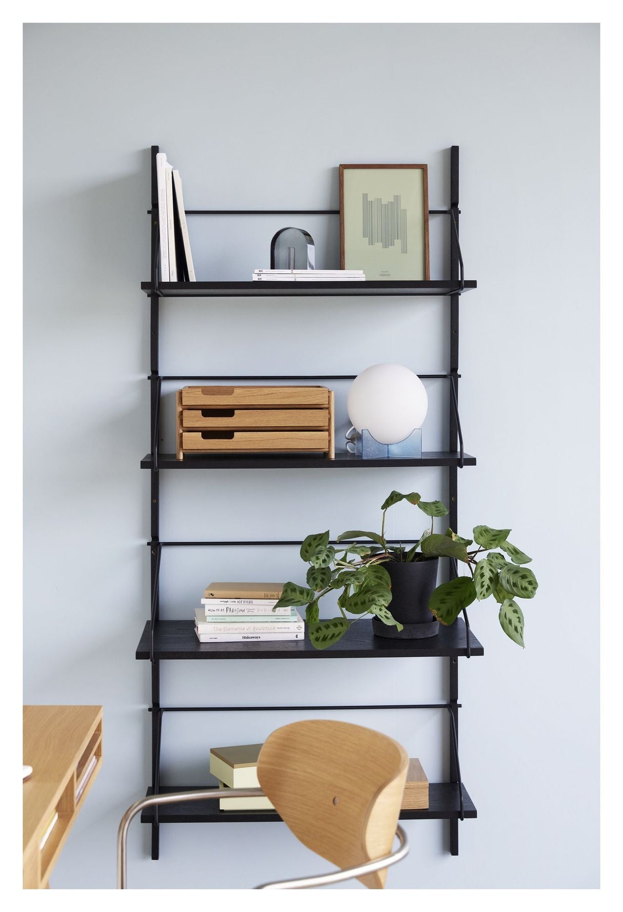 Hübsch Norm Shelf, metal/ash, black