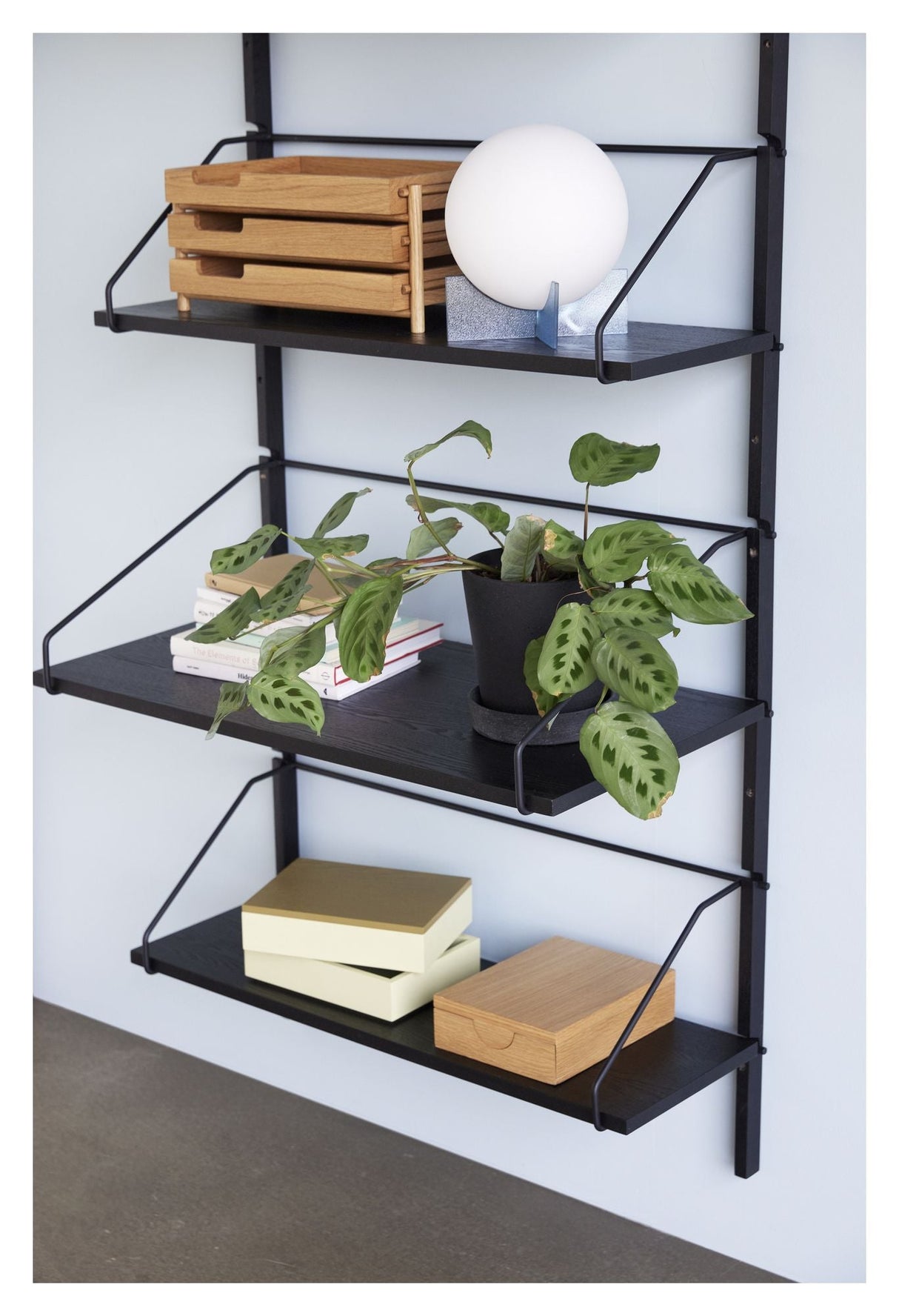 Hübsch Norm Shelf, metal/ash, black