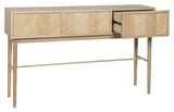 Hübsch Herringbone Console Table w. 3 drawers, Oak/Oak veneer