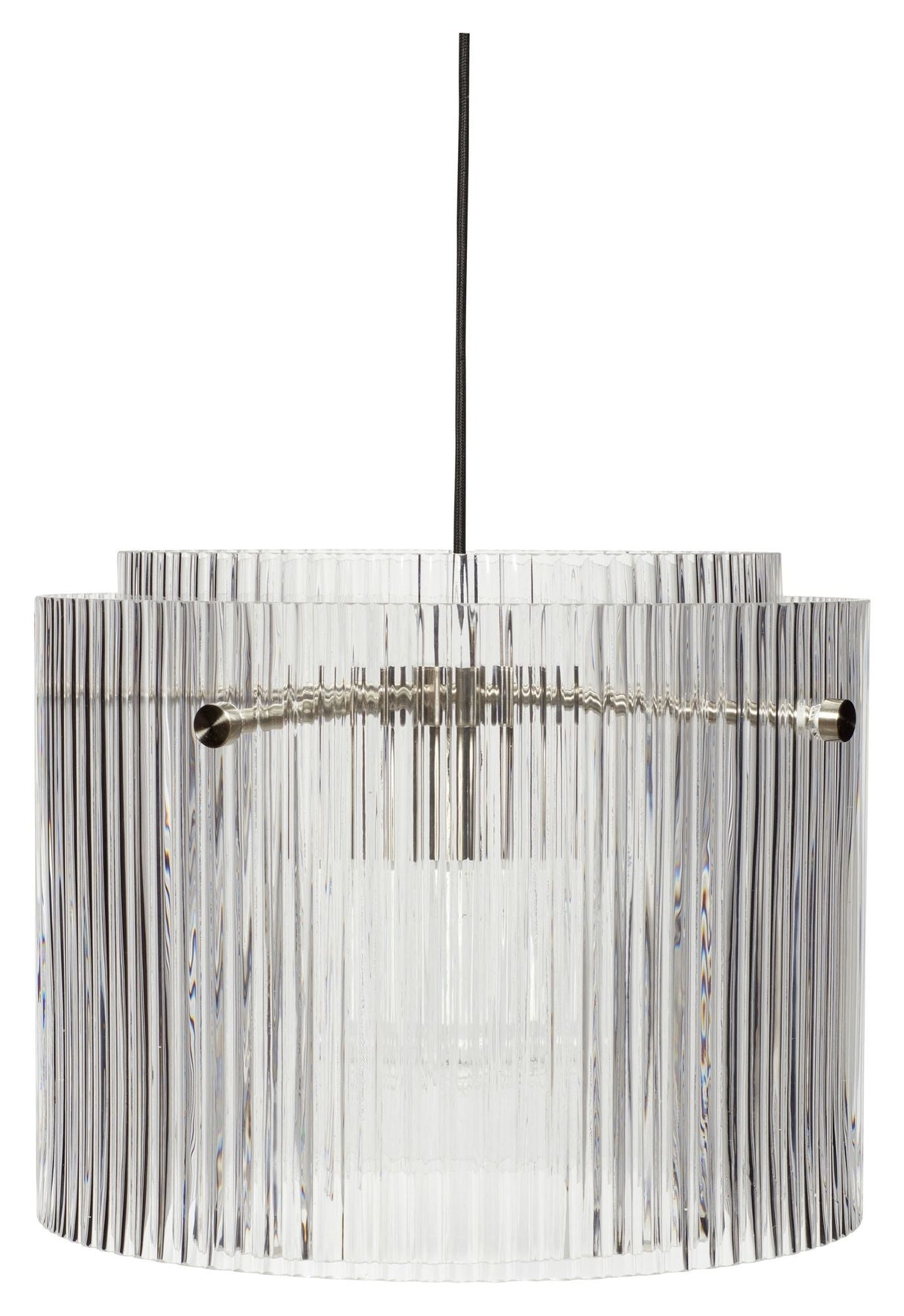 Ripple Ceiling Lamp, Clear Glass/Metal, Large