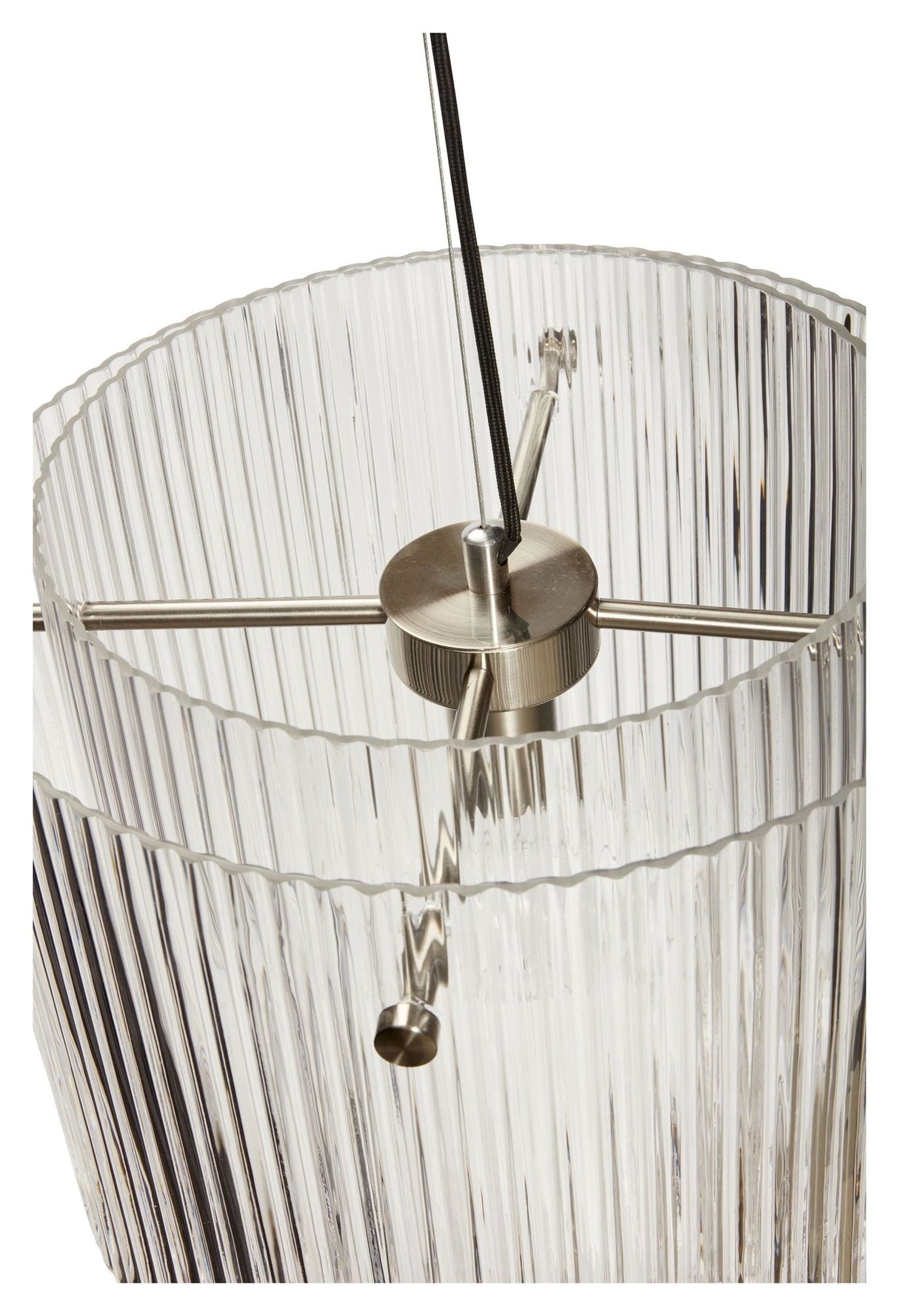 Ripple Ceiling Lamp, Clear Glass/Metal, Large