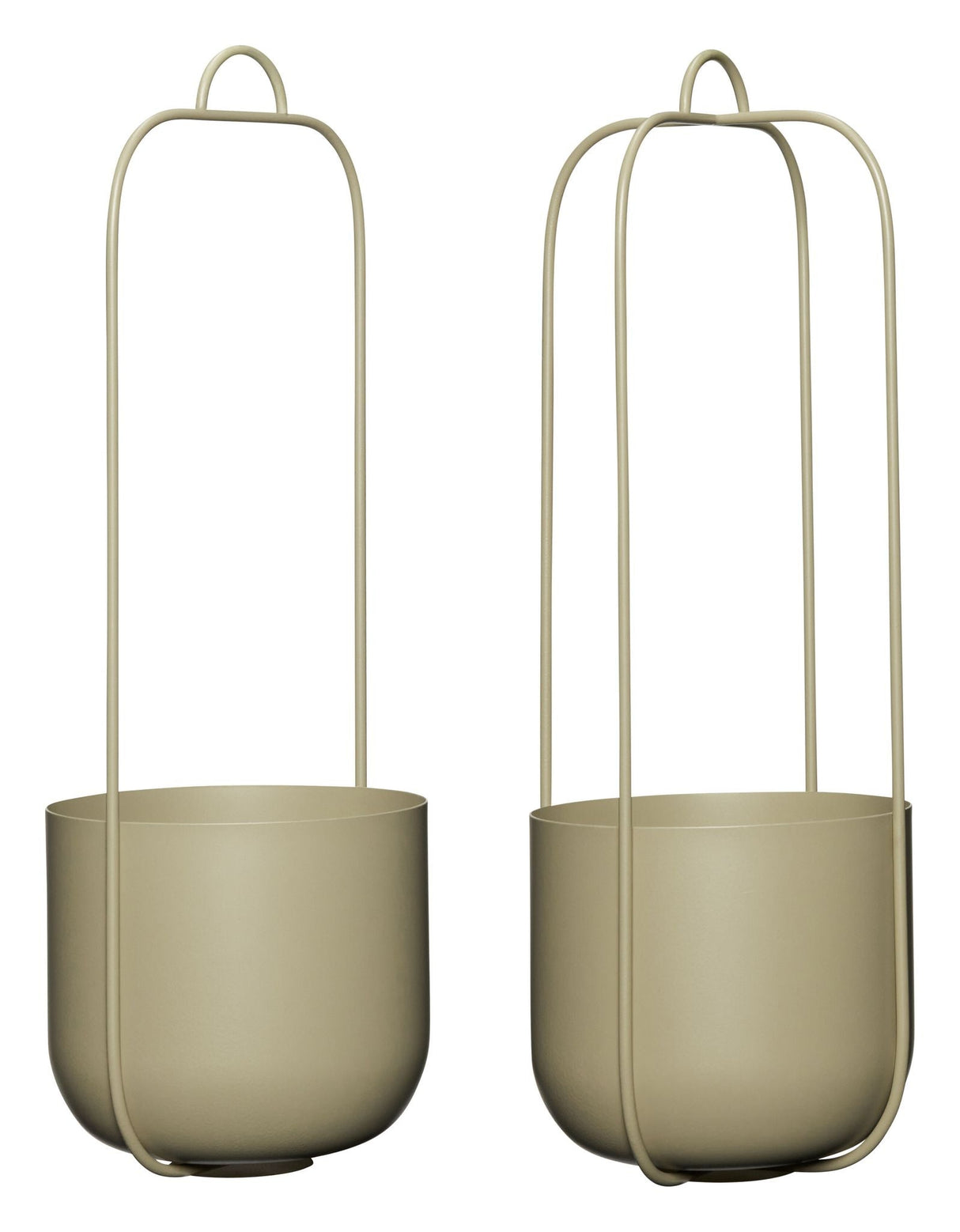 Lotus Hanging Pot Hide Set of 2, Khaki