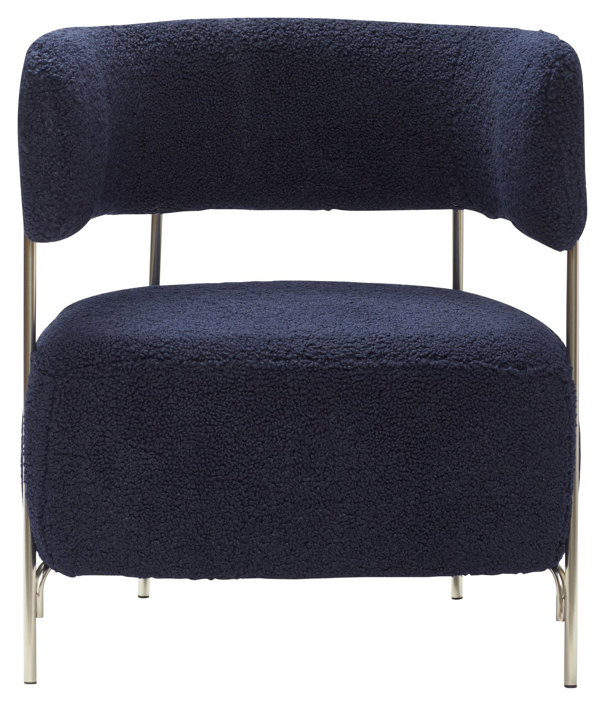 Hübsch Teddy Lounge Chair, Blue/Nickel