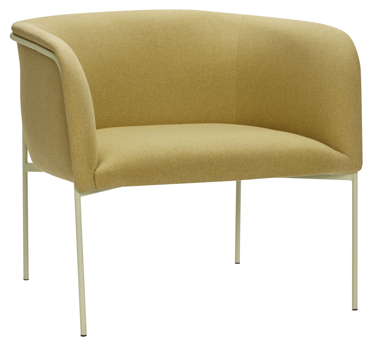 Hübsch Eyrie Lounge Chair, Yellow Fabric/Light Green Metal