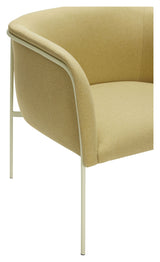 Hübsch Eyrie Lounge Chair, Yellow Fabric/Light Green Metal