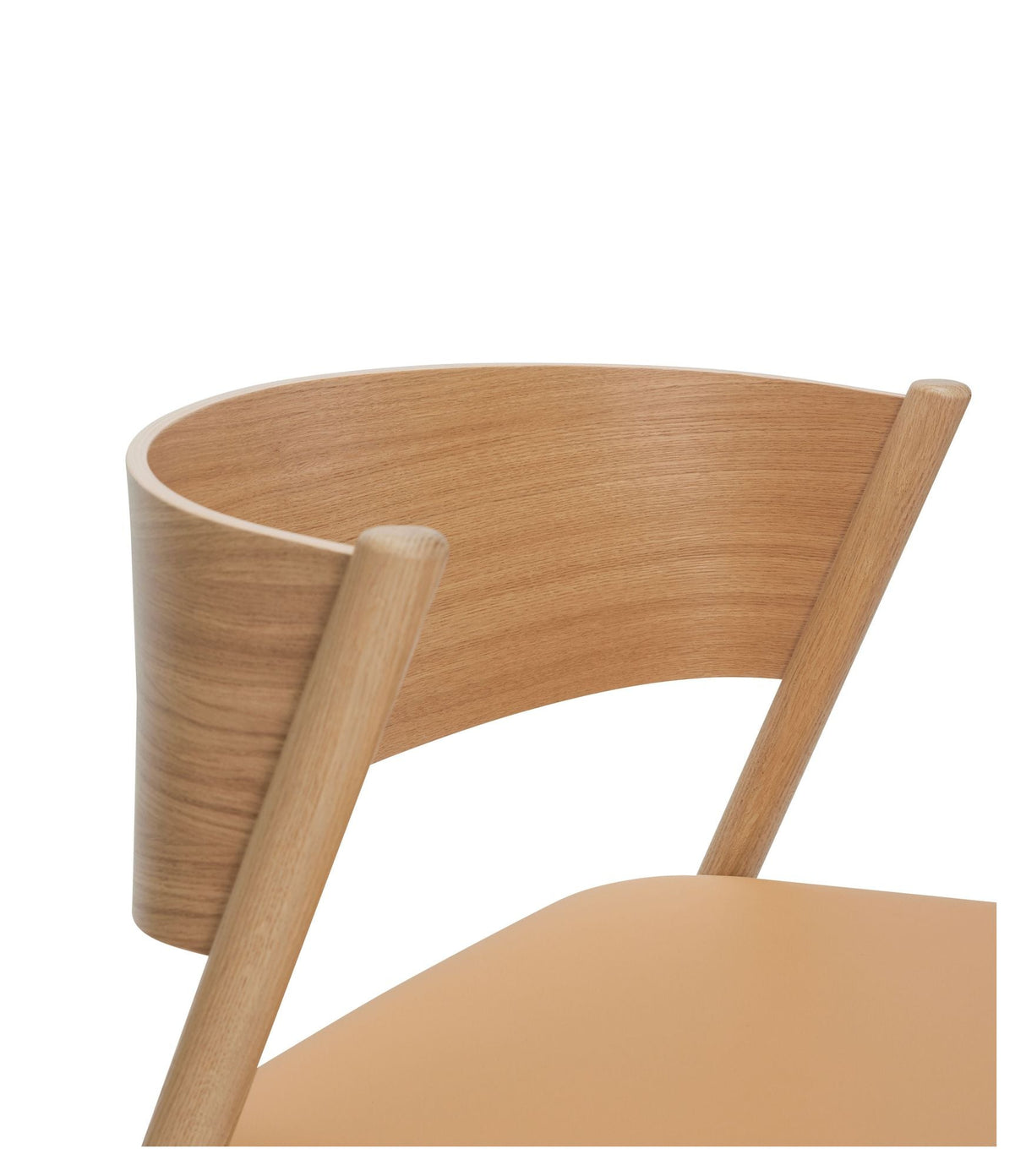 Oblique Lounge Chair, Oak veneer with leather seat